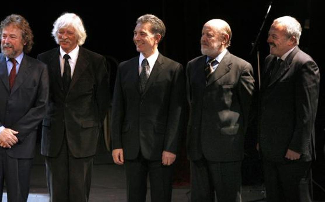 Los integrantes del grupo «Les Luthiers»