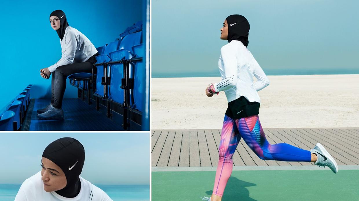 Imágenes del diseño del hiyab de la marca Nike