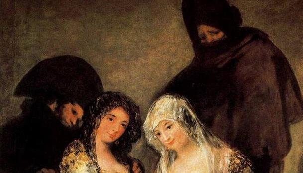 Detalle de «Las Majas en el balcón», de Francisco de Goya