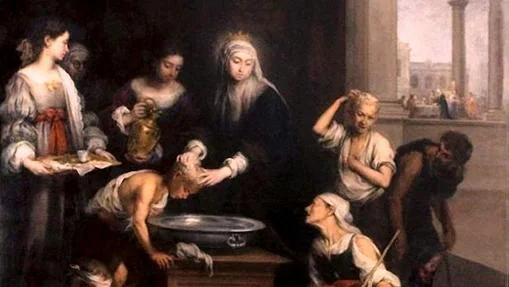 Detalle de «Santa Isabel de Hungría curando tiñosos», de Bartolomé Esteban Murillo