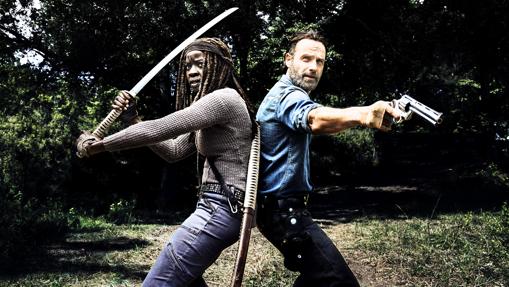 Rick y Michonne en acción