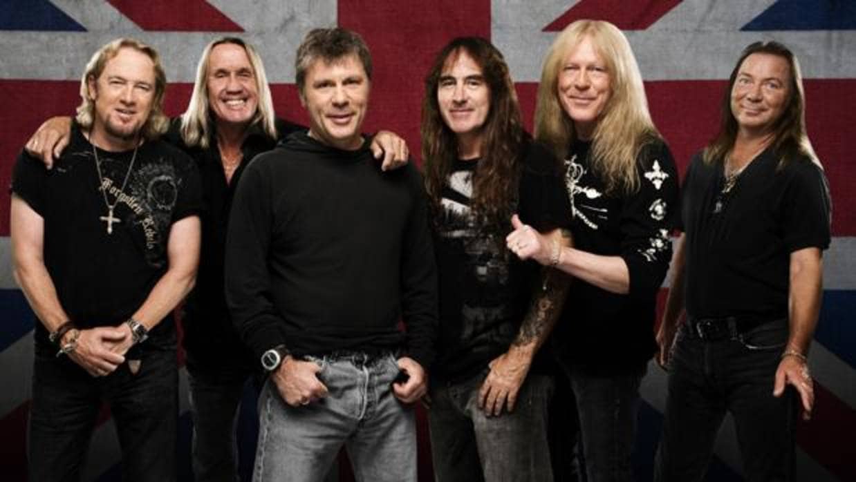 Los integrantes de la banda británica Iron Maiden