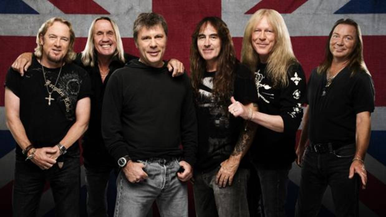 Los integrantes de la banda británica Iron Maiden