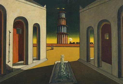 «Plaza de Italia con fuente» (c. 1968), de Giorgio de Chirico