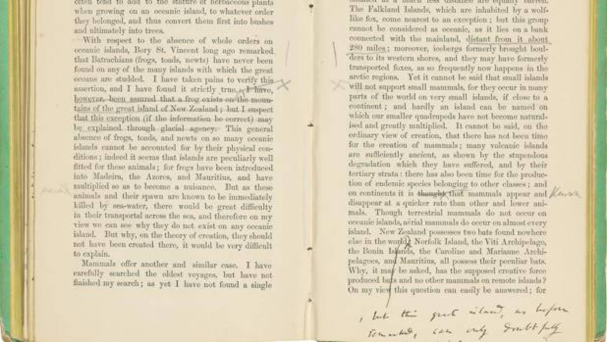 La copia de «El origen de las especies» con anotaciones de Darwin