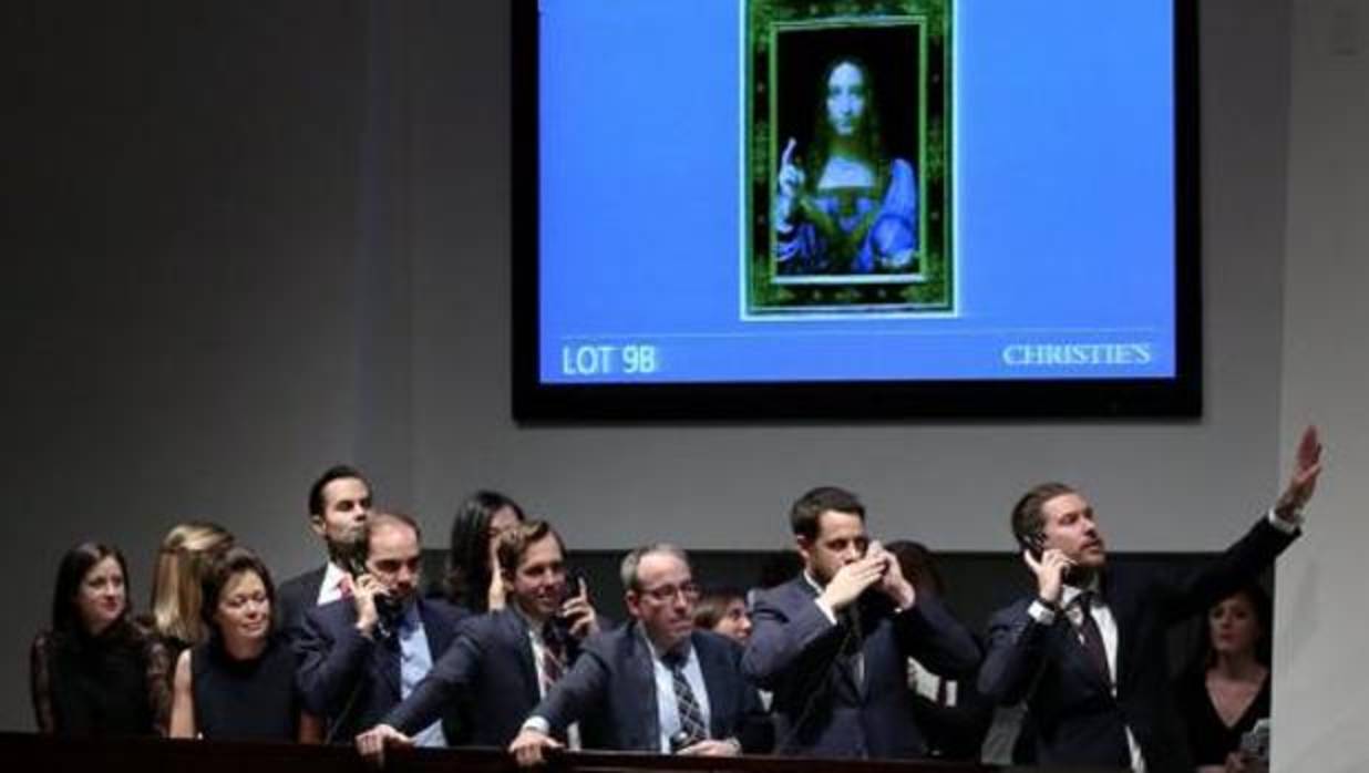 La subasta en Christie' de la obra «Salvator Mundi» de Leonardo Da Vinci