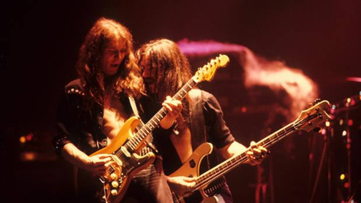 Clarke y Lemmy, durante una actuación de Motörhead en 1978