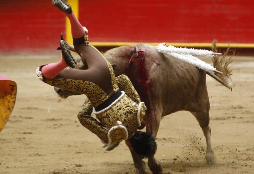 David Martínez, en un momento de la fea voltereta