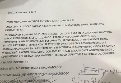 El Juli, con una cornada, aguanta al pie del cañón e indulta un toro en Bogotá