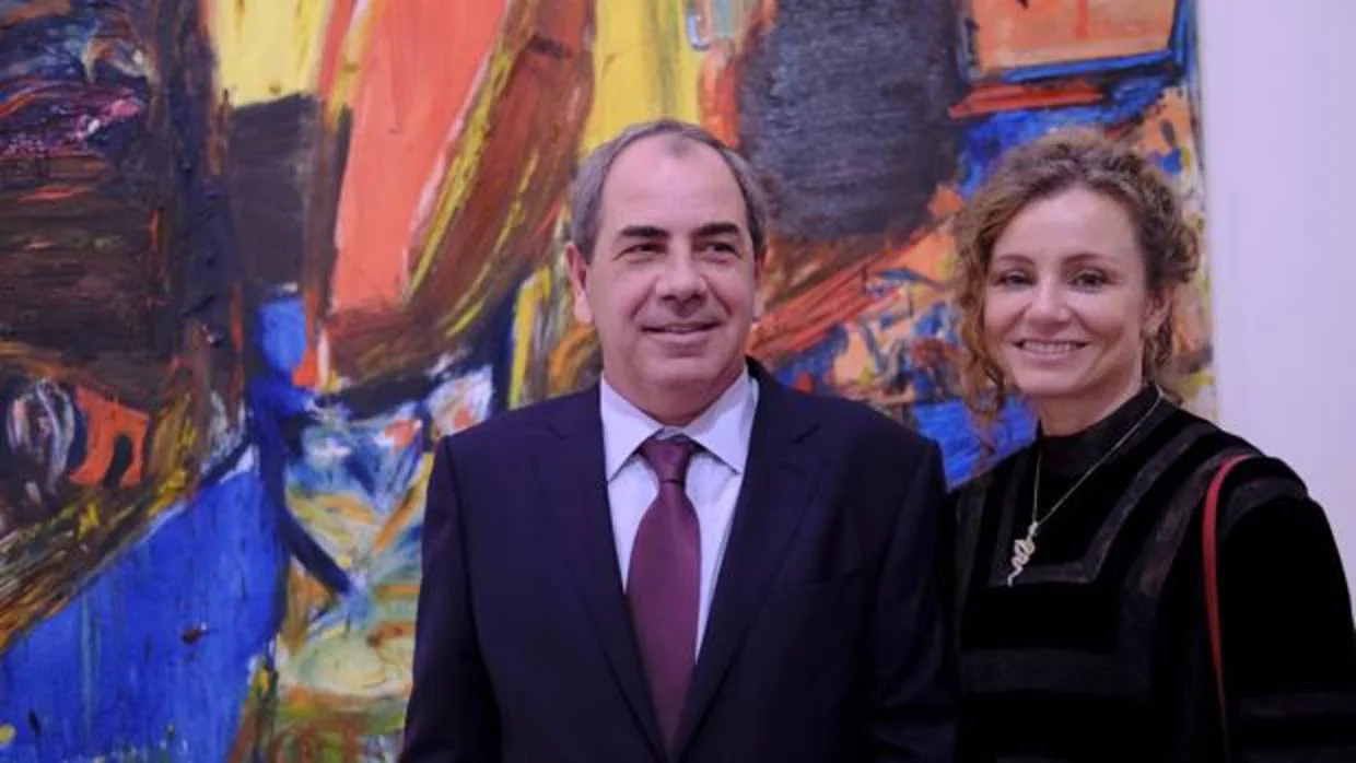 Luís Paulo Montenegro y su esposa, ayer en la exposición