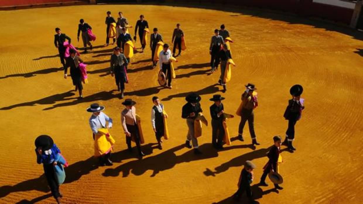 Paseíllo de los chavales en la finca Feligrés