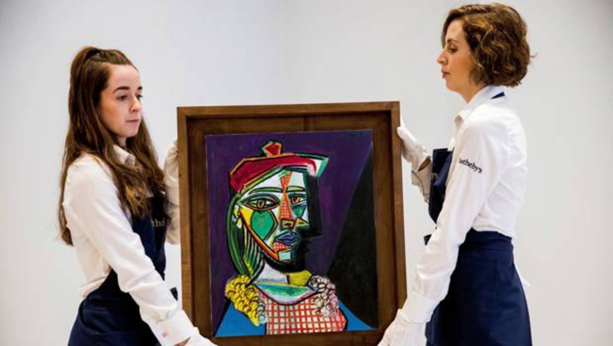 «Mujer con boina y vestido de cuadros», de Picasso