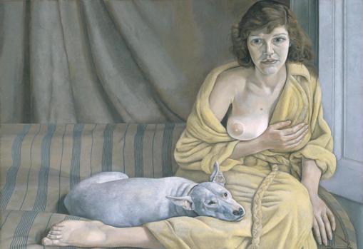 «Chica con un perro blanco» (1950-51), de Lucien Freud