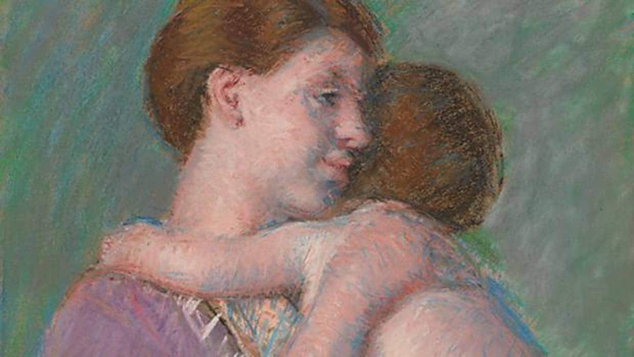 Detalle del pastel «Madre e hijo» (1914)