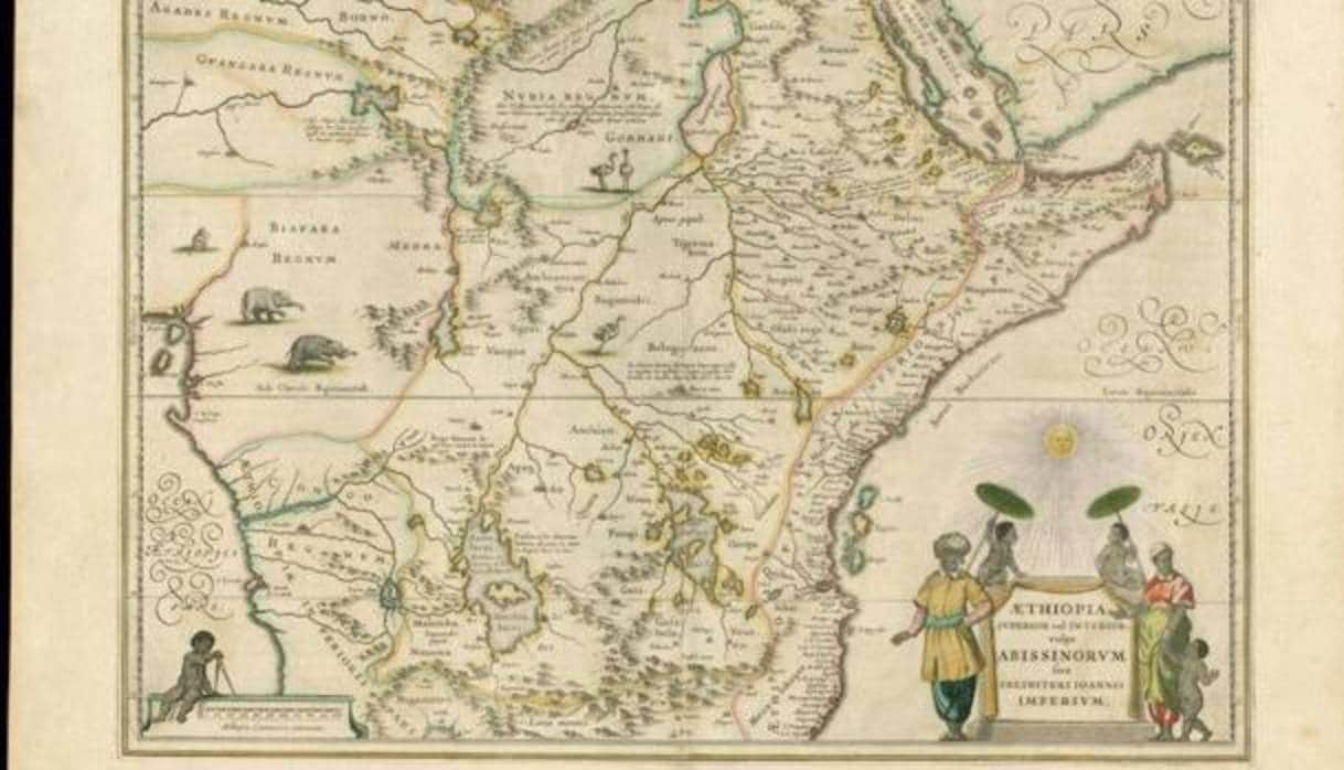 Mapa de Etiopía del cartógrafo holandés Joan Blaeu