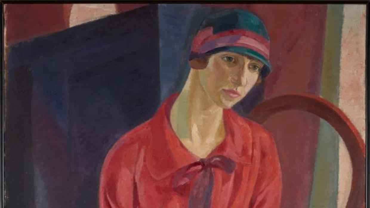 «Mujer de rojo» (1931) de Daniel Vázquez Díaz, una de las obras cedidas a la Fundación Botín