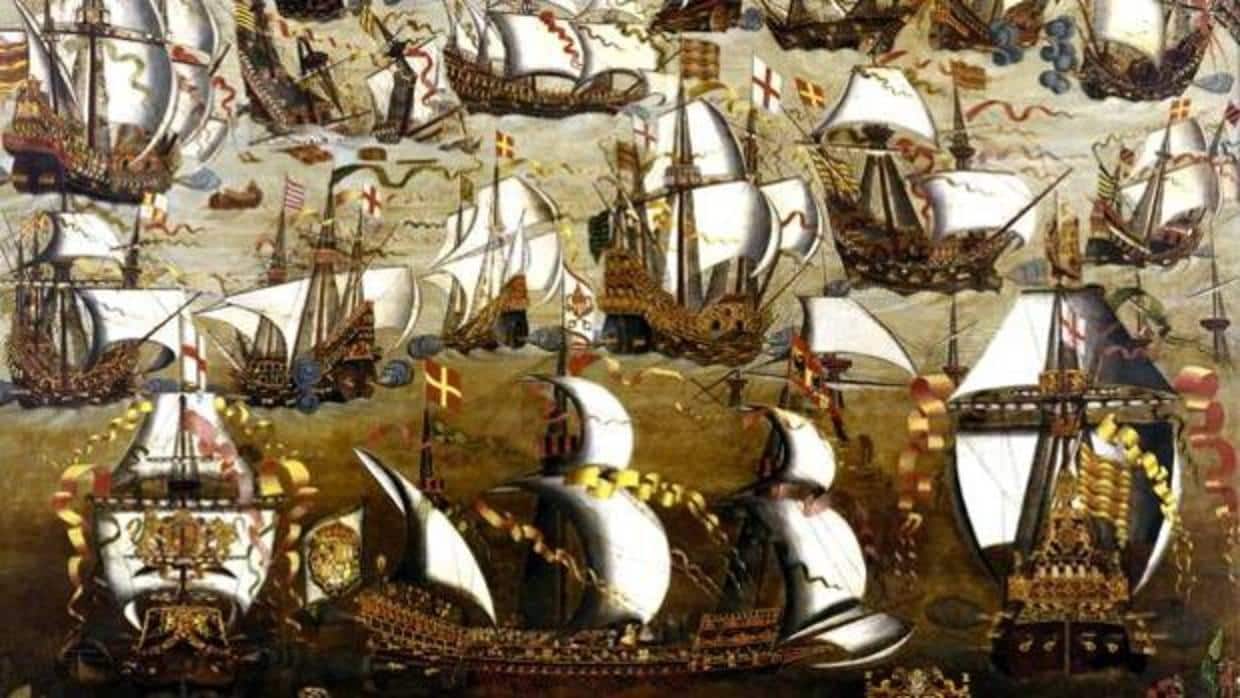 La batalla naval entre la Armada española y la flota inglesa