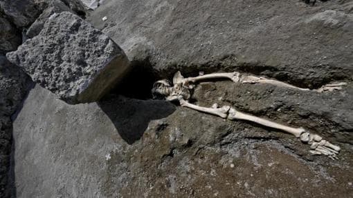Los restos óseos encontrados en Pompeya