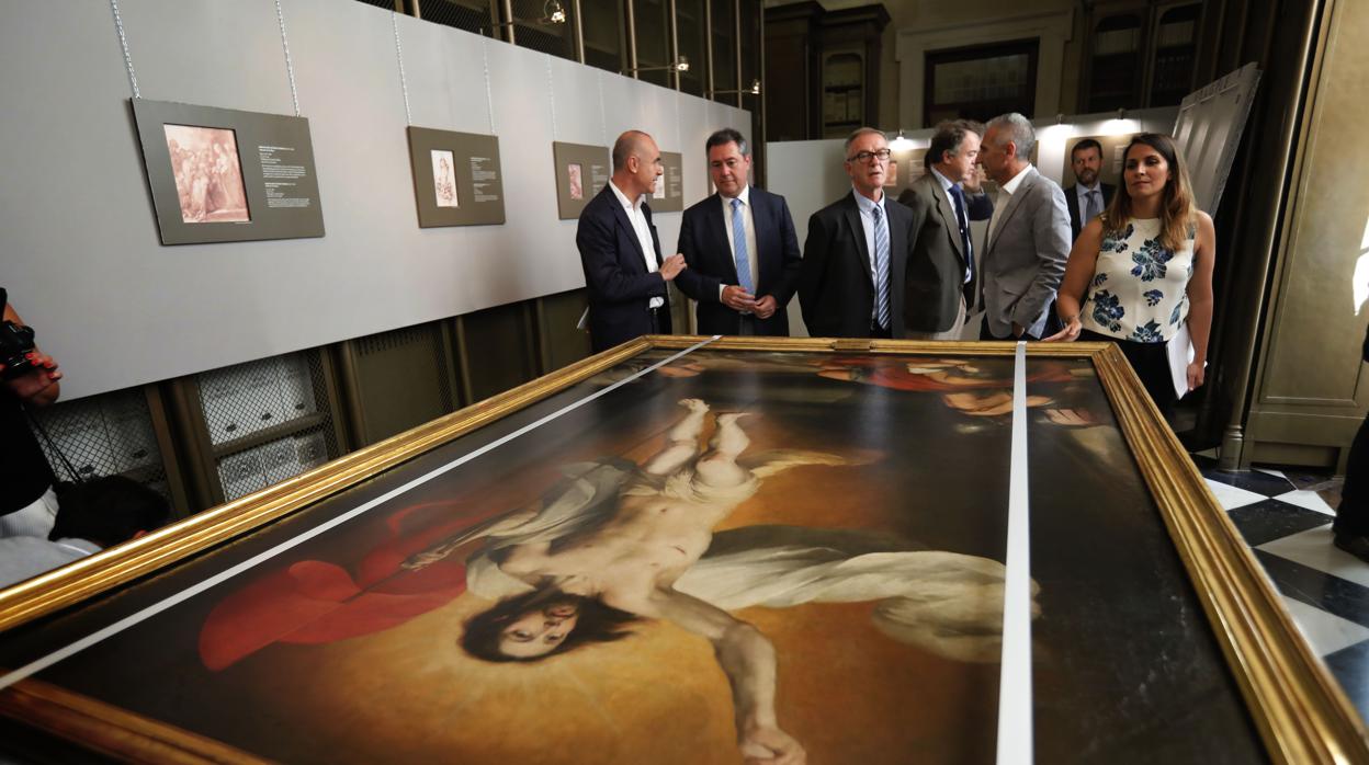 Antonio Muñoz, Juan Espadas, José Guirao y Miguel Ángel Vázquez en el Archivo de Indias