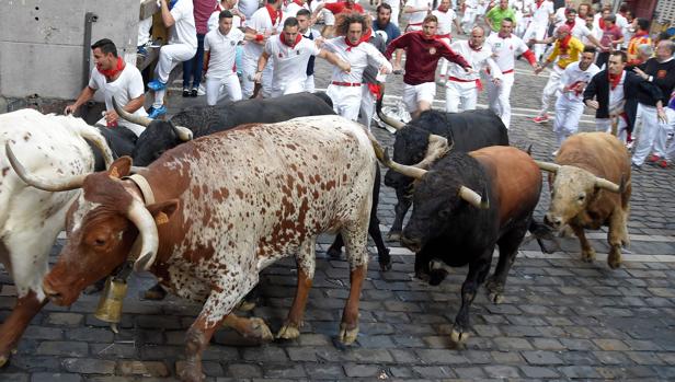 Los nobles y veloces Fuente Ymbro alimentan su fama con el encierro más rápido de los Sanfermines 2018