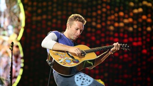 Chris Martin, el líder de la banda Coldplay durante un concierto en Barcelona en 2016