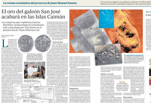 La investigación de ABC ha salvado el galeón San José de los cazatesoros en Colombia