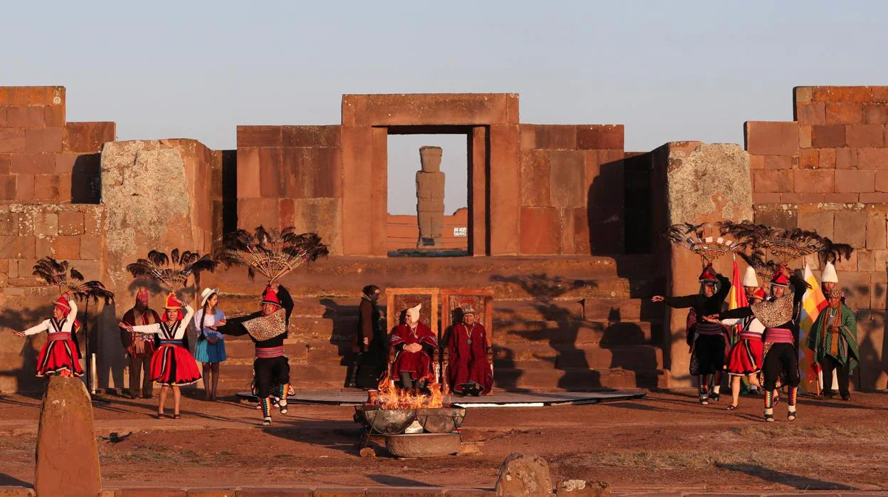 La ciudad de Tiwanaku durante la inauguración de los XI Juegos de la Odesur en mayo de este año.