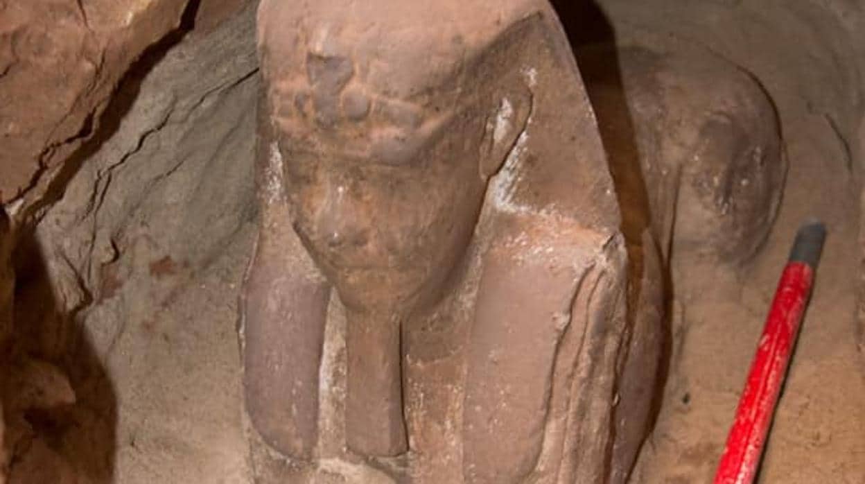 La esfinge de arenisca hallada en Egipto