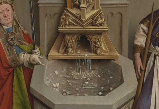 «La Fuente de la Gracia», del Taller de Van Eyck. Detalle