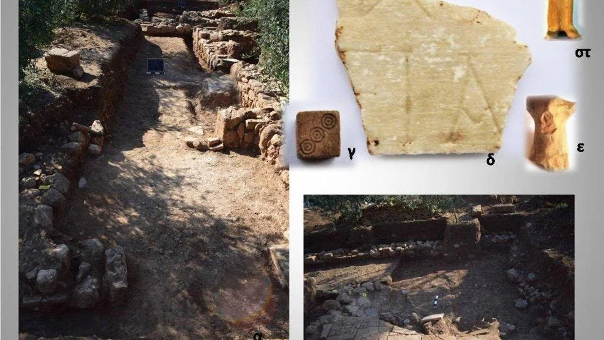 Detalles de la excavación de la localización de la antigua ciudad de Tenea, en el noreste del Peloponeso