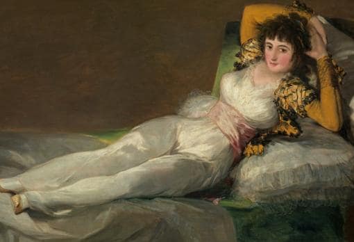 Detalle de «La Maja vestida» de Goya