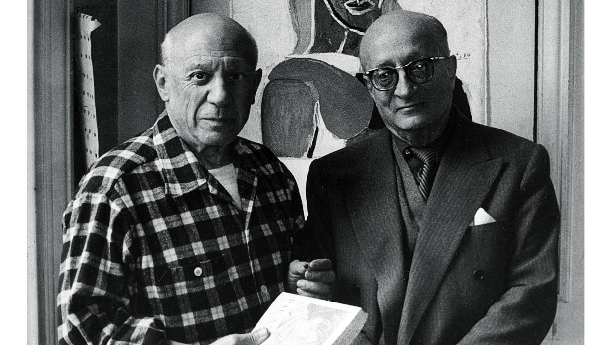 Picasso y Sabartés, fotografiados ne 1954