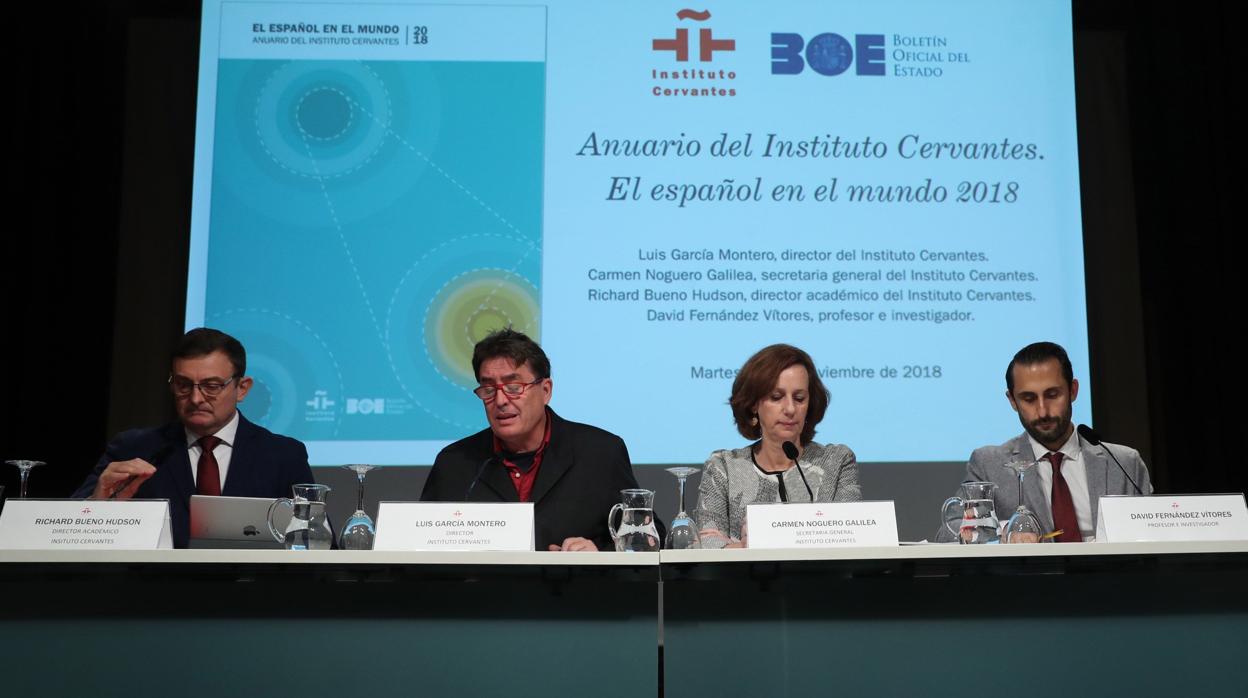 Acto de presentación del anuario «El español en el mundo 2018», que analiza en 366 páginas la evolución del español como lengua de comunicación internacional y su proyección de futuro