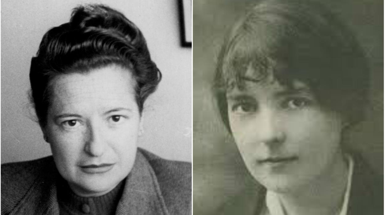 Carmen Conde, a la izquierda, y Katherine Mansfield