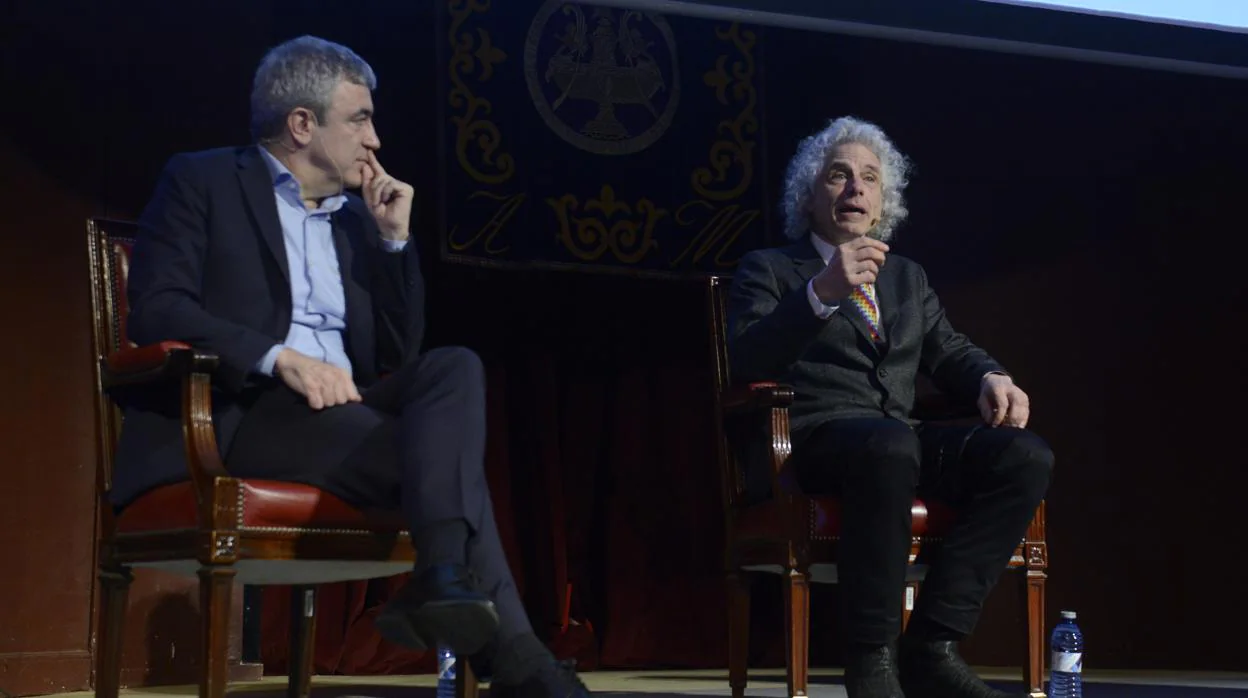 Garicano y Pinker, ayer durante el debate