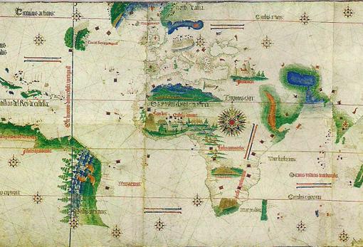 Planisferio de Cantino que sirvió de modelo
