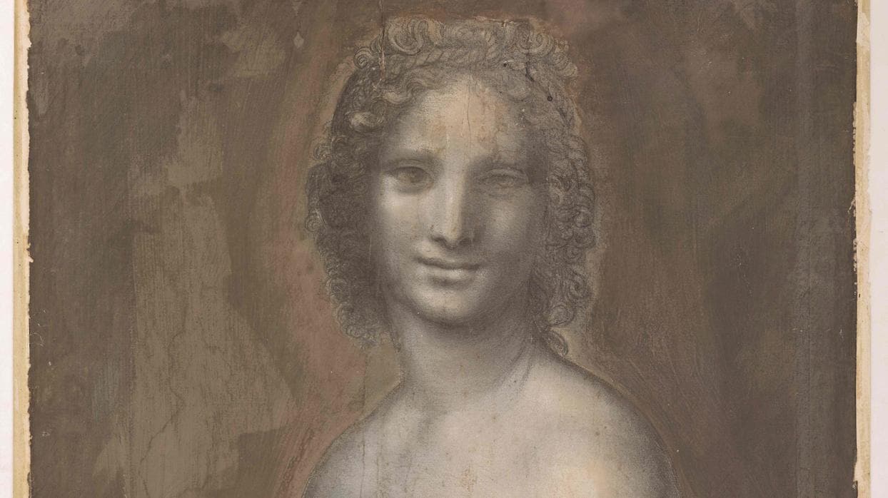 Detalle de «La Gioconda desnuda» conservada en el castillo de Chantilly