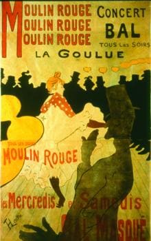 Litografía de «Le Moulin Rouge», de Toulouse-Lautrec