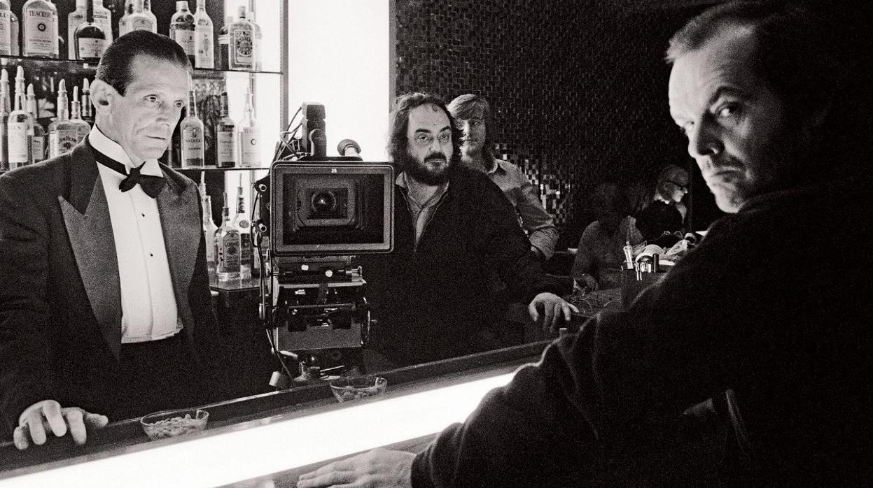 Kubrick en pleno rodaje de «El resplandor», con Jack Nicholson