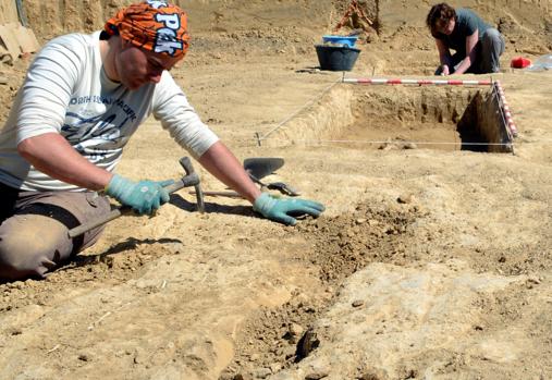 Excavación en el solar de Palencia