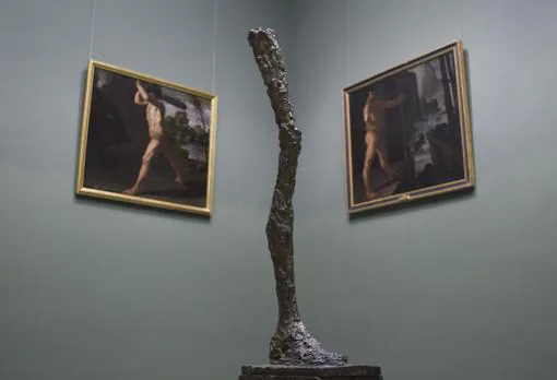 «Pierna» de Giacometti, junto a dos de «Los trabajos de Hércules» de Zurbarán
