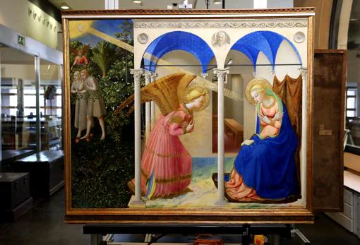 «La Anunciación» de Fra Angelico, en el taller de restauración del Prado
