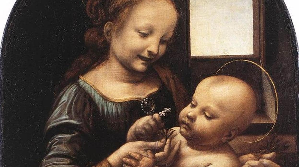 Detalle de la «Madona Benois» de Da Vinci