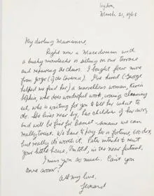 Una carta de Cohen a Ihlen el 21 de marzo de 1963,