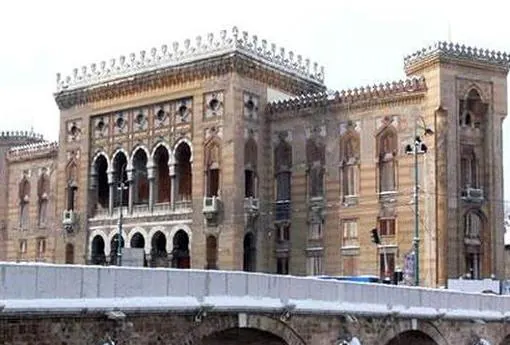 Vista de la Biblioteca de Sarajevo en 2014