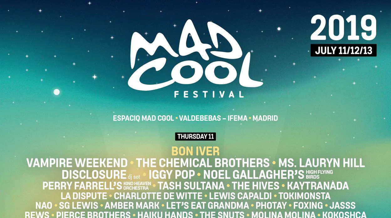 Cartel del Mad Cool Festival 2019