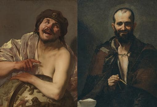 A la izquierda, «Demócrito», de Hendrick ter Brugghen (Rijksmuseum, Ámsterdam). A la derecha, «Demócrito», de José de Ribera (Museo del Prado)