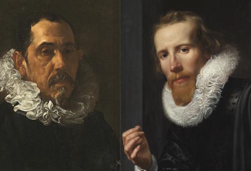 Retrato de Pacheco, de Velázquez, frente al de Goldsmith, de Van der Valckert