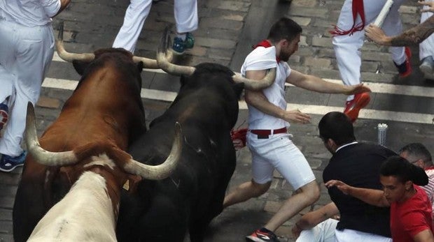 Séptimo encierro de San Fermín 2019: Por fin los toros toman el mando