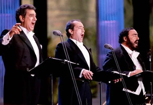 Placido Domingo, José Carreras y Luciano Pavarotti, en un concierto en Los Angeles durante 1994